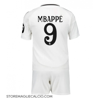Real Madrid Kylian Mbappe #9 Maglia Gara Casa Repliche 2024-25 Bambino
